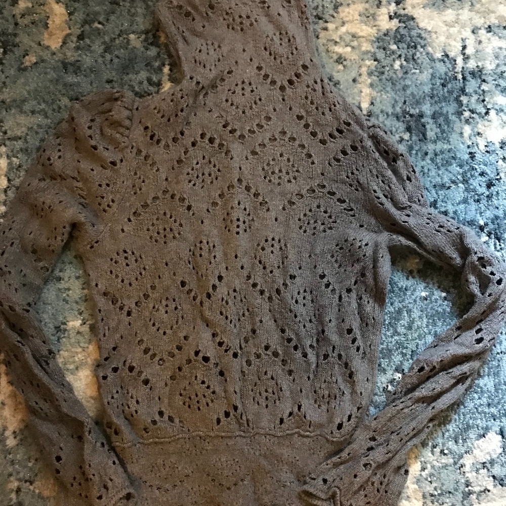 Free People cowlneck bell-sleeve sweater BOHO sz M